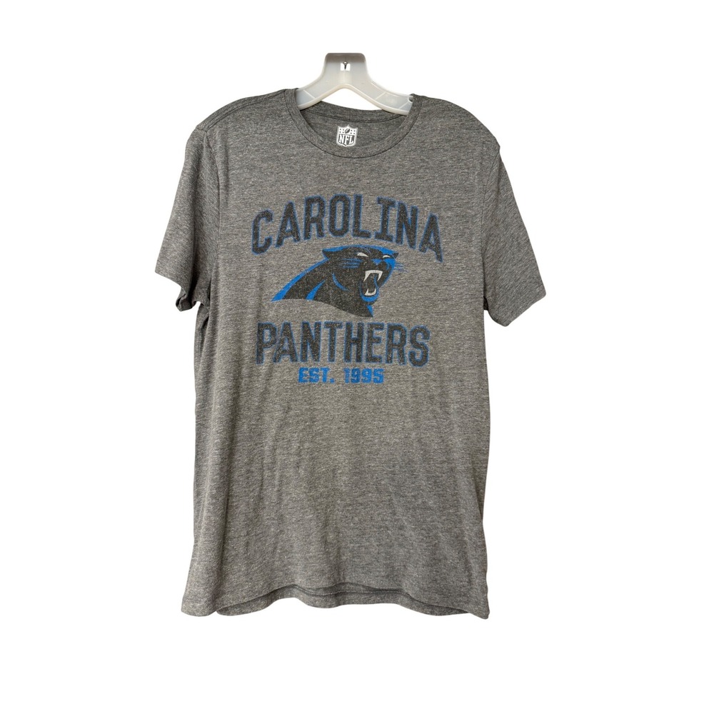NFL Carolina Panthers Mens T Shirt Gray Crew Neck Short Sleeve Team Apparel M